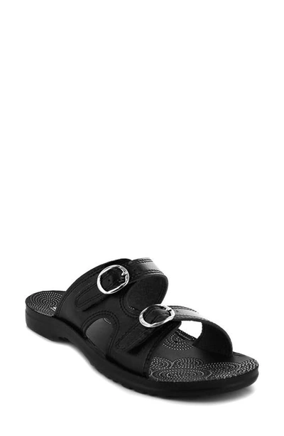 Aerosoft Zeph Dual Strap Slide Sandal In Black