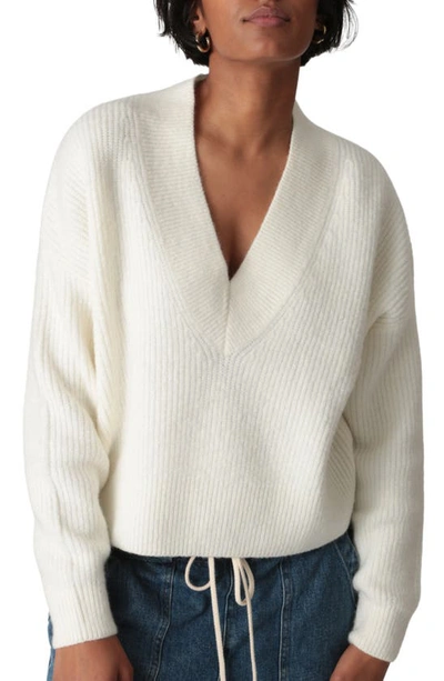 Electric & Rose Roux Rib Boxy Sweater In Whisper