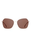 Raen Zhana 57mm Geometric Sunglasses In Silk/ Teak