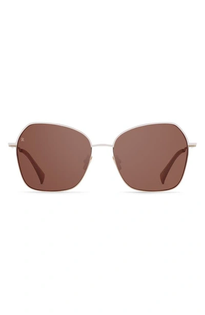 Raen Zhana 57mm Geometric Sunglasses In Silk/ Teak