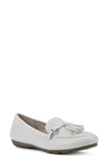 Cliffs By White Mountain Gush Tassel Loafer In White Smooth- Polyurethane