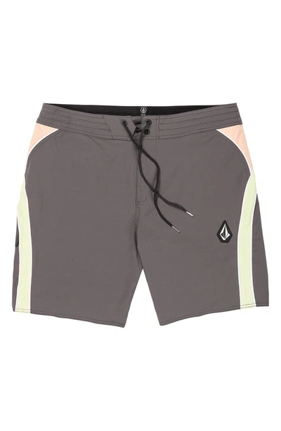 Volcom Rangled Liberators Swim Trunks In Storm Cloud