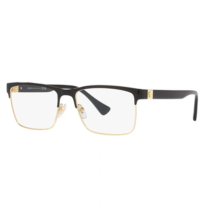 Versace Daily Heritage Ve 1285 1443 56mm Unisex Rectangle Eyeglasses 56mm In Black