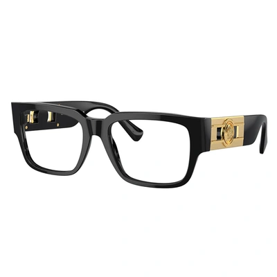 Versace Iconic Ve 3350 Gb1 53mm Unisex Square Eyeglasses 53mm In Black