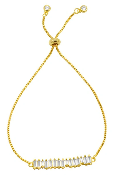 Adornia Cz Bolo Slider Bracelet In Gold