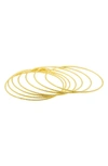 Adornia Set Of 7 Bangle Bracelets In Gold