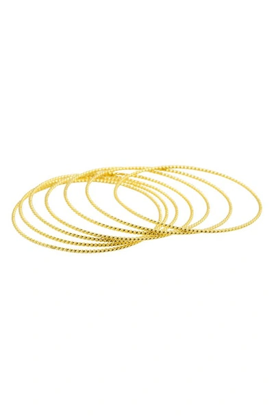 Adornia Set Of 7 Bangle Bracelets In Gold