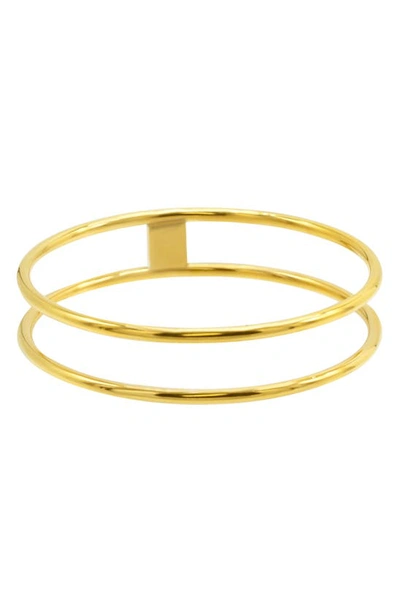 Adornia 14k Yellow Gold Plated Water-resistant Double Bar Bracelet