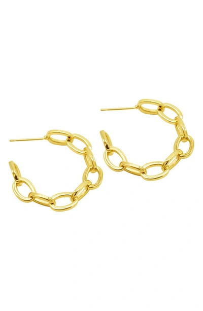 Adornia Chain Link Hoop Earrings In Gold