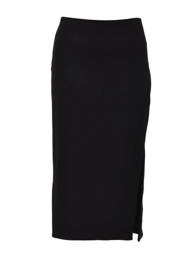 Jil Sander Wool Midi Skirt In Black