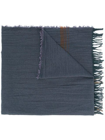 Uma Wang Striped Fringed Scarf - Blue