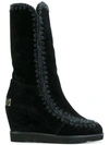 Mou Wedged Eskimo Boots In Black