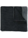 Hugo Boss Boss  Ribbed Contrast Knitted Scarf - Grey