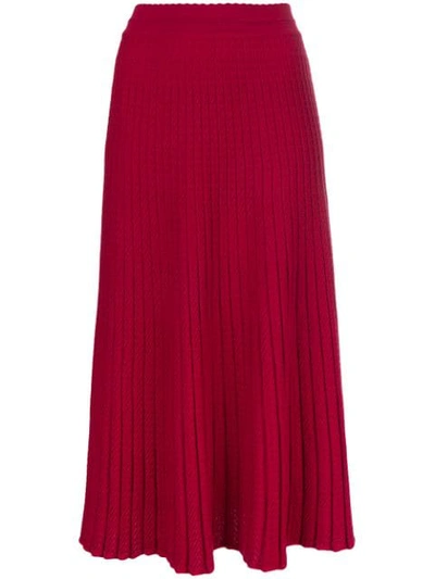 Molli Flore Pleated Skirt - Red