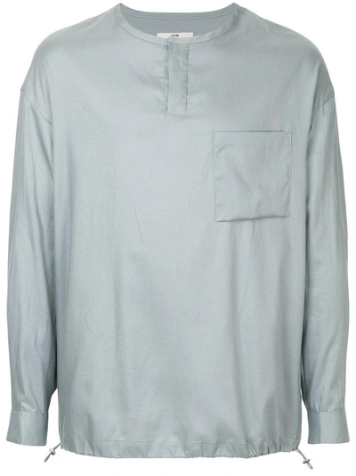 System Button-neck Shirt - Grey
