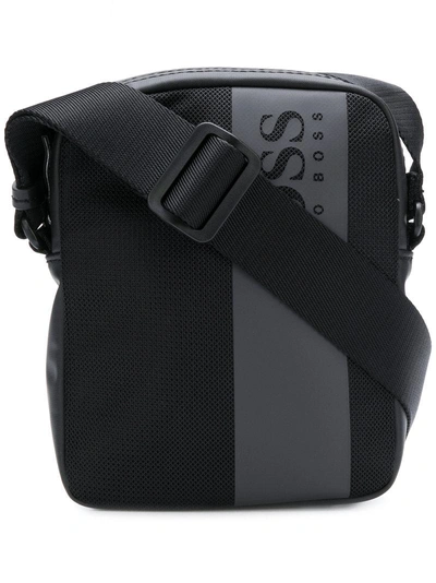 Hugo Boss Boss  Logo Zipped Messenger Bag - Black