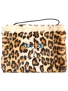 Vivetta Faux Leopard Fur Clutch Bag - Brown