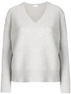 Zanone V-neck Jumper In Grey