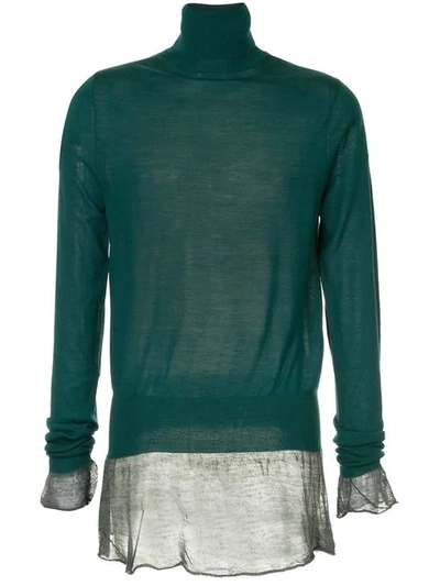Sacai Roll Neck Sweater - Green
