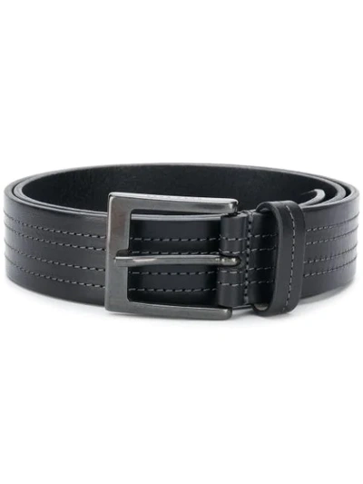 Hugo Boss Boss  Stitch-detail Buckled Belt - Black