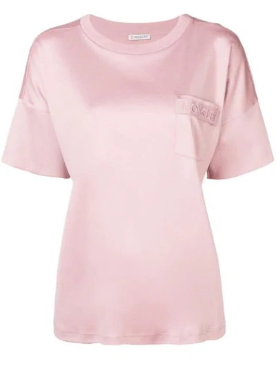 Moncler Drawstring Back Pocket T-shirt In Pink