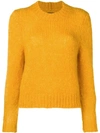 Isabel Marant Cropped Chunky Knit Sweater In Yellow & Orange