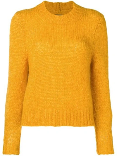 Isabel Marant Cropped Chunky Knit Sweater In Yellow & Orange