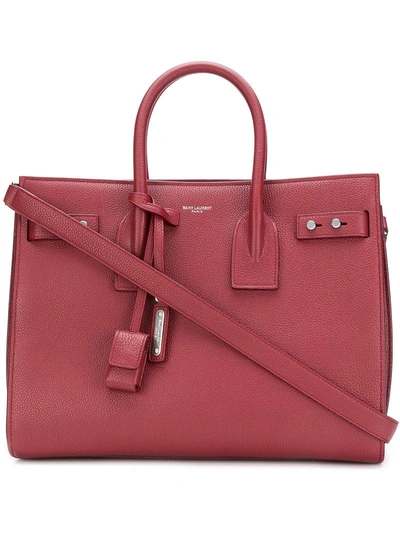 Saint Laurent Classic Sac De Jour Bag In Red