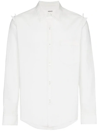 Sulvam Double Collar Cotton Shirt In White
