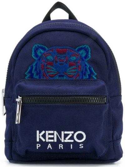 Kenzo Small Tiger Canvas Backpack In Navy Blue