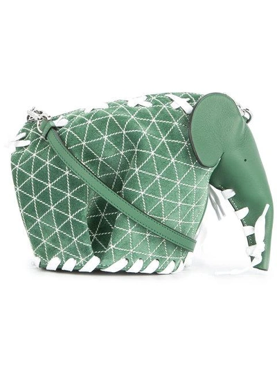 Loewe Elephant Crossbody Bag In Green