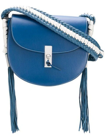 Altuzarra Fringed Sides Detail Shoulder Bag In Blue