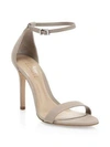 Schutz Cadey-lee Suede Ankle-strap Sandals In Taupe