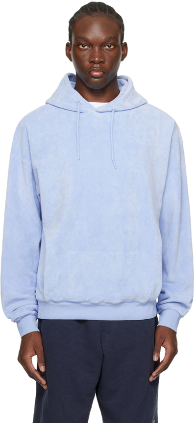 Martine Rose Blue Classic Hoodie In Pale Blue And Scribble