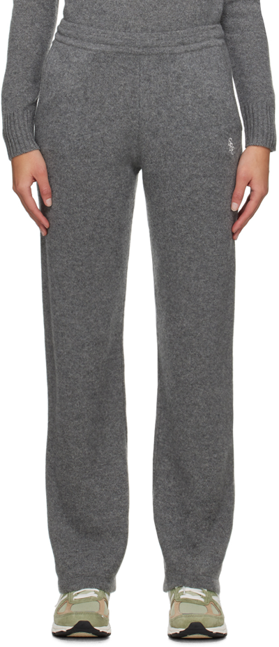Sporty And Rich Src High Waist Cashmere Pants In Heather Gray
