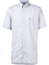 Tommy Hilfiger Logo-embroidered Button-down Shirt In Blue