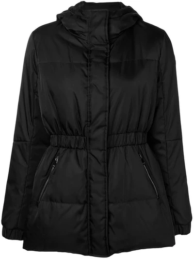 Moncler Fitted Waist Puffer Jacket In Black