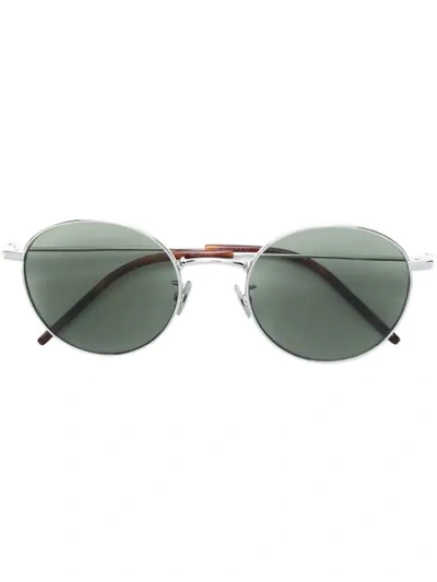 Saint Laurent Round Frame Sunglasses In Metallic