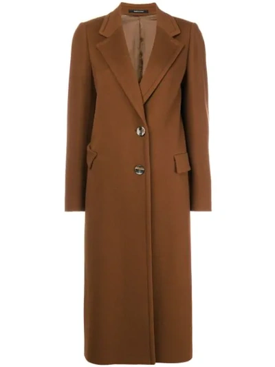 Tagliatore Formal Long Coat In Brown