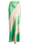Topshop Wide Stripe Maxi Skirt In Light Green