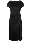 Lanvin Boat Neck Short Sleeve Cocktail Dress - Black