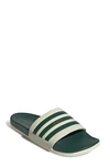 Adidas Originals Gender Inclusive Adilette Comfort Sport Slide Sandal In White/ Green/ Gold