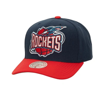 Mitchell & Ness Men's  Navy, Red Houston Rockets Soul Xl Logo Pro Crown Snapback Hat In Navy,red