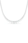 Hautecarat Graduated Lab Created Diamond Tennis Necklace In White Gold/ Diamond