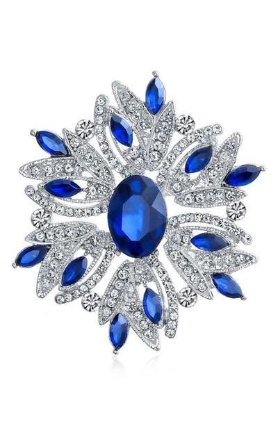 Bling Jewelry Large Statement Vintage Style Pin In Blue