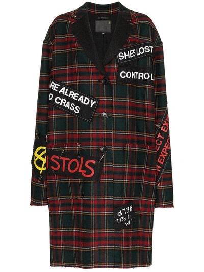 R13 Tartan Punk Patch Coat In Multicolour