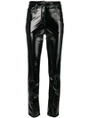 Alberta Ferretti Glossy Biker Trousers - Black