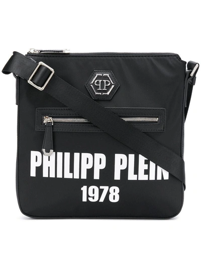 Philipp Plein Logo Messenger Bag In Black