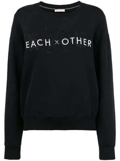 Each X Other Front Logo Loose Sweatshirt In Black