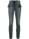 Ben Taverniti Unravel Project Lace-up Jeans In Grey